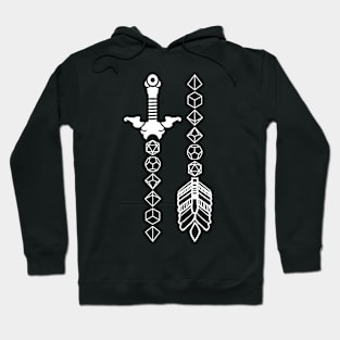 Polyhedral Dice Sword and Arrow Hoodie